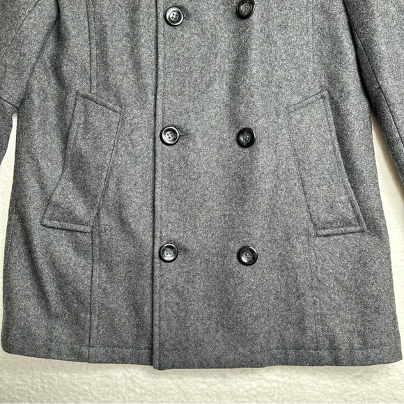 Tom’s Ware Wool Blend Double Breasted Pea Coat - Picture 4 of 16